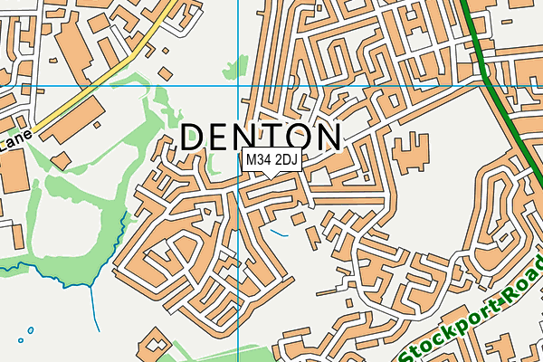 M34 2DJ map - OS VectorMap District (Ordnance Survey)