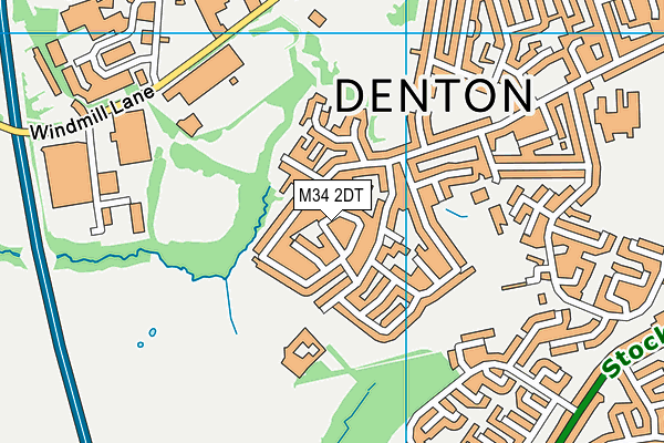 M34 2DT map - OS VectorMap District (Ordnance Survey)