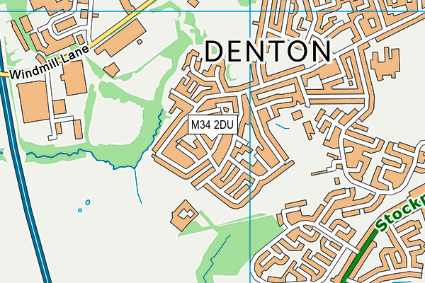 M34 2DU map - OS VectorMap District (Ordnance Survey)