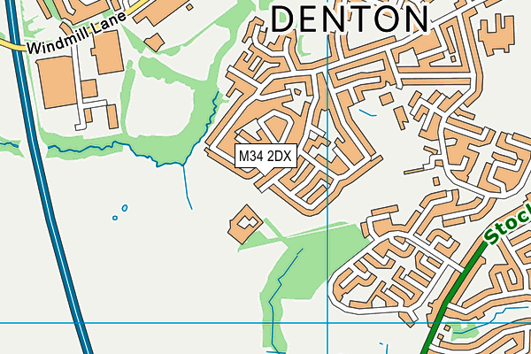 M34 2DX map - OS VectorMap District (Ordnance Survey)