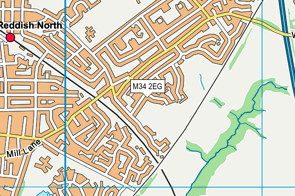 M34 2EG map - OS VectorMap District (Ordnance Survey)