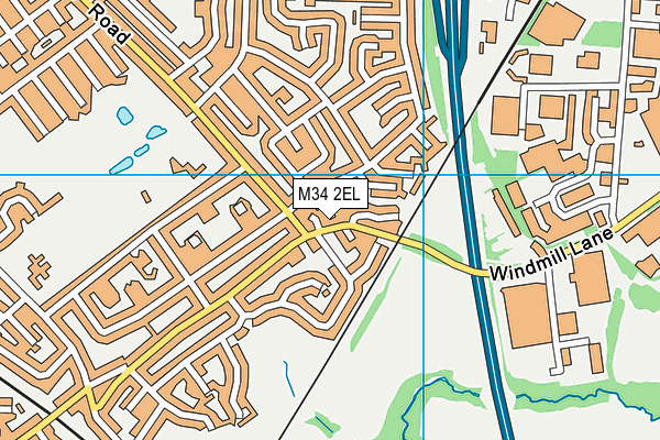 M34 2EL map - OS VectorMap District (Ordnance Survey)