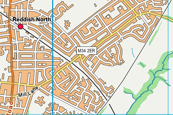 M34 2ER map - OS VectorMap District (Ordnance Survey)