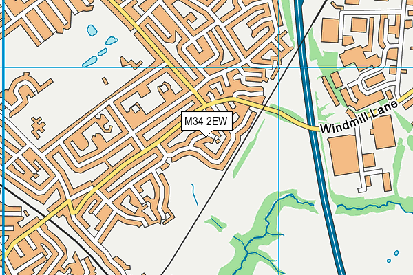 M34 2EW map - OS VectorMap District (Ordnance Survey)