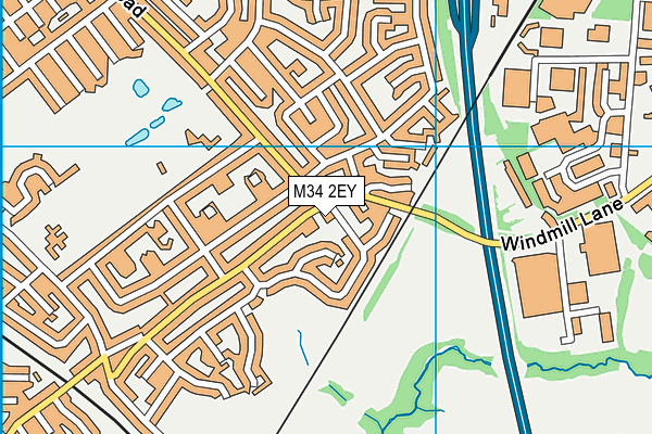 M34 2EY map - OS VectorMap District (Ordnance Survey)