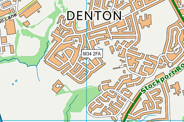 M34 2FA map - OS VectorMap District (Ordnance Survey)