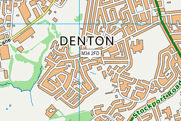 M34 2FD map - OS VectorMap District (Ordnance Survey)