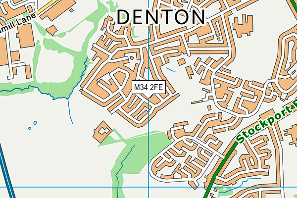 M34 2FE map - OS VectorMap District (Ordnance Survey)