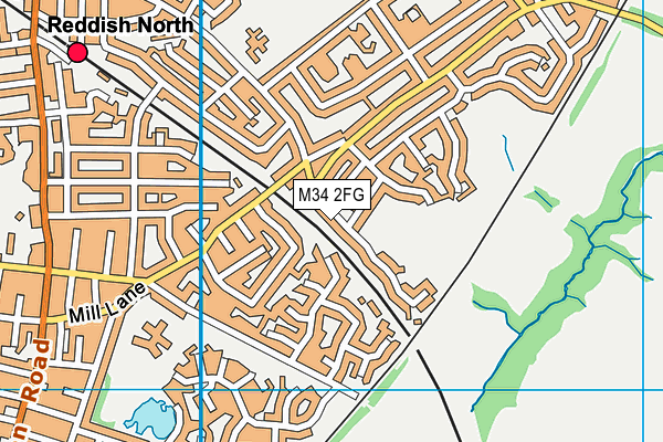 M34 2FG map - OS VectorMap District (Ordnance Survey)