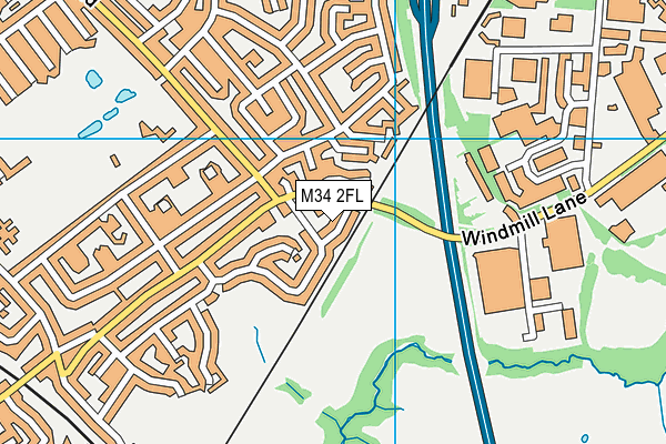 M34 2FL map - OS VectorMap District (Ordnance Survey)