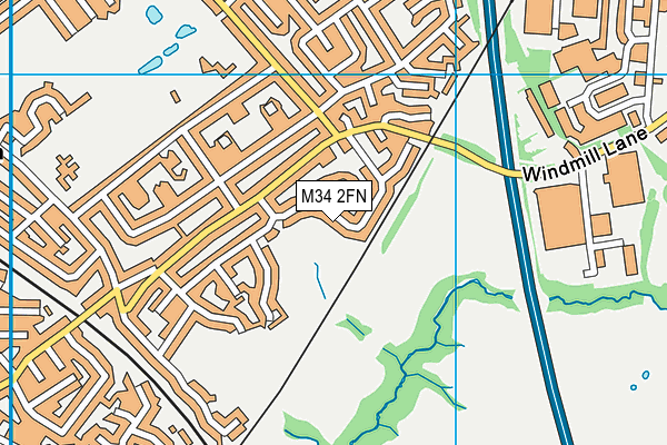 M34 2FN map - OS VectorMap District (Ordnance Survey)