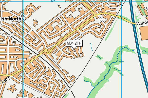M34 2FP map - OS VectorMap District (Ordnance Survey)