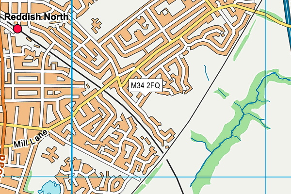 M34 2FQ map - OS VectorMap District (Ordnance Survey)