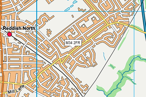 M34 2FR map - OS VectorMap District (Ordnance Survey)