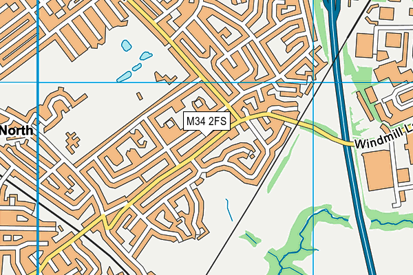 M34 2FS map - OS VectorMap District (Ordnance Survey)