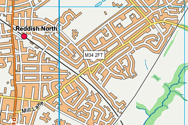 M34 2FT map - OS VectorMap District (Ordnance Survey)
