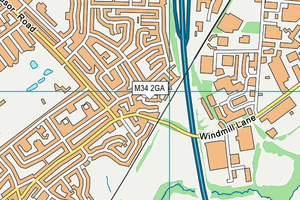 M34 2GA map - OS VectorMap District (Ordnance Survey)