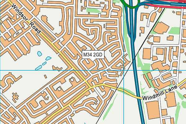 M34 2GD map - OS VectorMap District (Ordnance Survey)