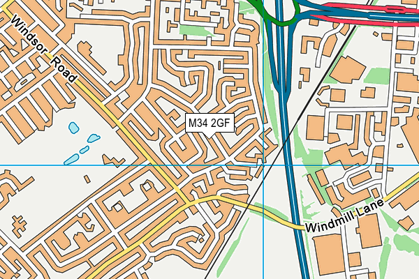 M34 2GF map - OS VectorMap District (Ordnance Survey)