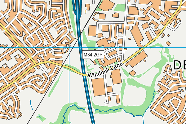 M34 2GP map - OS VectorMap District (Ordnance Survey)