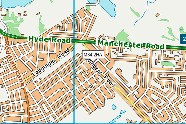 M34 2HA map - OS VectorMap District (Ordnance Survey)