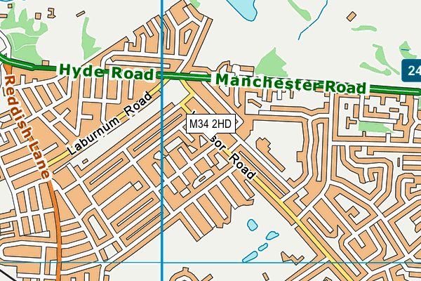 M34 2HD map - OS VectorMap District (Ordnance Survey)