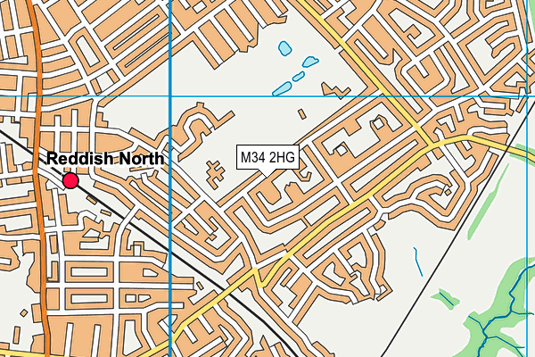 M34 2HG map - OS VectorMap District (Ordnance Survey)