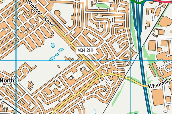 M34 2HH map - OS VectorMap District (Ordnance Survey)