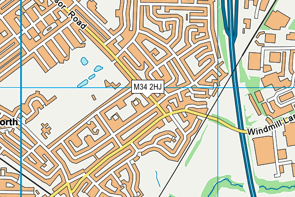 M34 2HJ map - OS VectorMap District (Ordnance Survey)