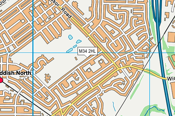 M34 2HL map - OS VectorMap District (Ordnance Survey)