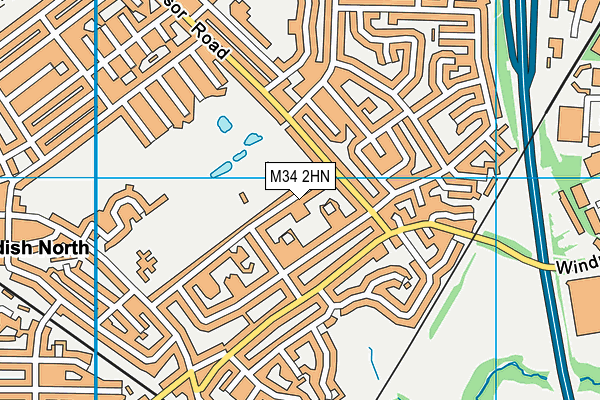 M34 2HN map - OS VectorMap District (Ordnance Survey)