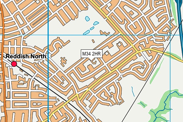 M34 2HR map - OS VectorMap District (Ordnance Survey)