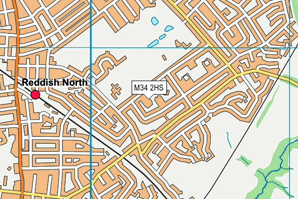 M34 2HS map - OS VectorMap District (Ordnance Survey)