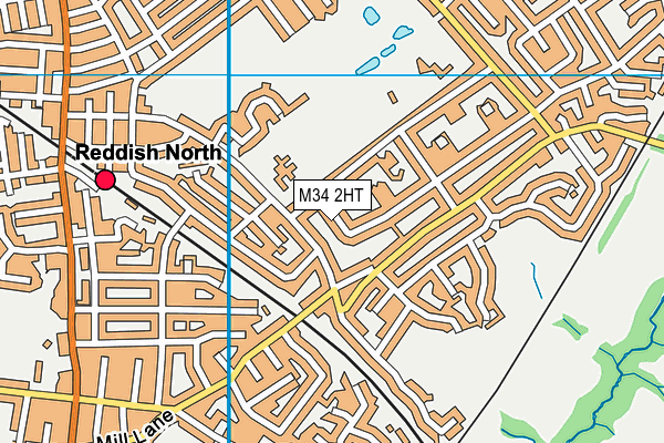M34 2HT map - OS VectorMap District (Ordnance Survey)