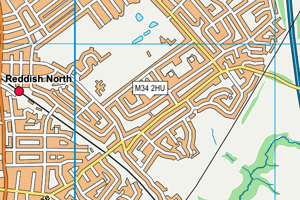 M34 2HU map - OS VectorMap District (Ordnance Survey)