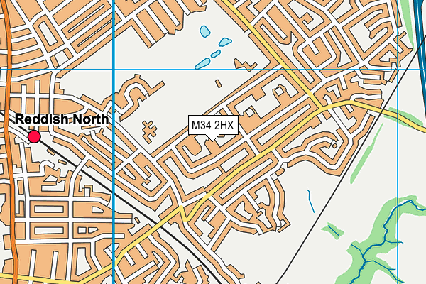 M34 2HX map - OS VectorMap District (Ordnance Survey)