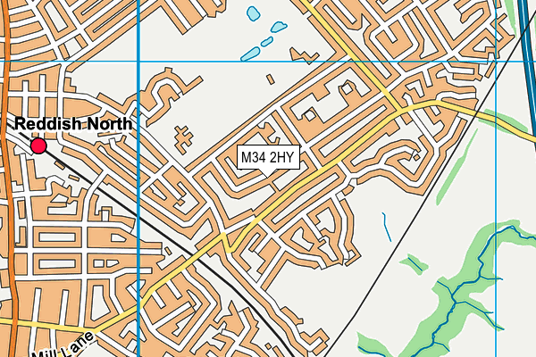 M34 2HY map - OS VectorMap District (Ordnance Survey)