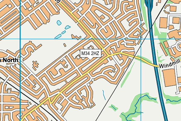 M34 2HZ map - OS VectorMap District (Ordnance Survey)