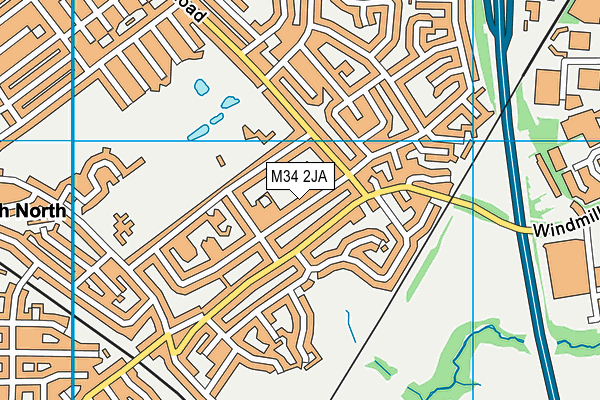 M34 2JA map - OS VectorMap District (Ordnance Survey)