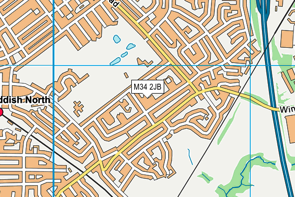 M34 2JB map - OS VectorMap District (Ordnance Survey)