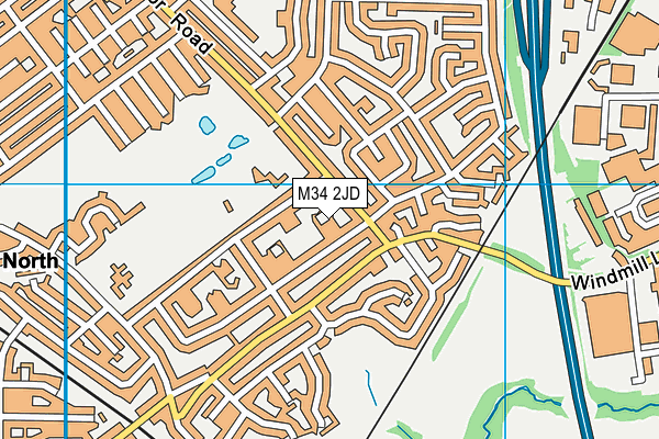 M34 2JD map - OS VectorMap District (Ordnance Survey)