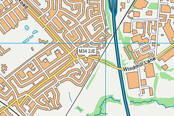 M34 2JE map - OS VectorMap District (Ordnance Survey)