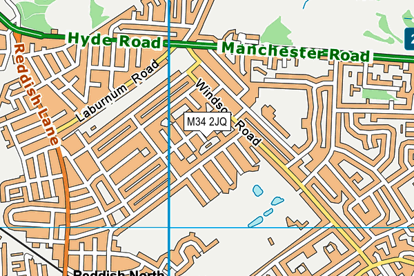 M34 2JQ map - OS VectorMap District (Ordnance Survey)