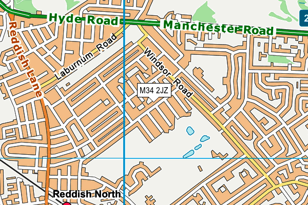 M34 2JZ map - OS VectorMap District (Ordnance Survey)