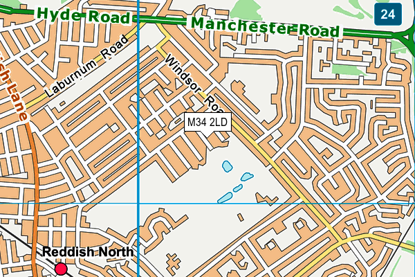 M34 2LD map - OS VectorMap District (Ordnance Survey)