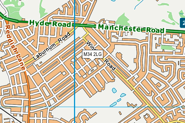 M34 2LG map - OS VectorMap District (Ordnance Survey)