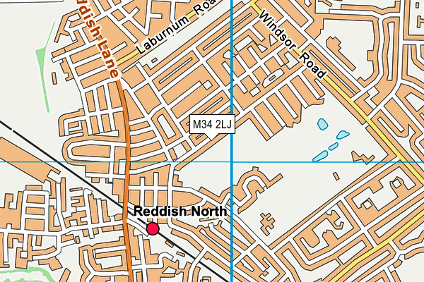 Granada Road Playing Fields map (M34 2LJ) - OS VectorMap District (Ordnance Survey)