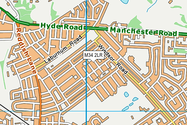 M34 2LR map - OS VectorMap District (Ordnance Survey)