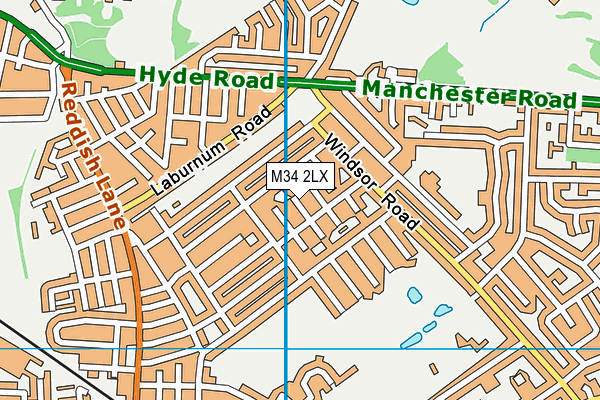 M34 2LX map - OS VectorMap District (Ordnance Survey)