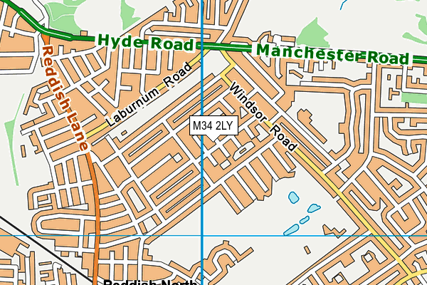 M34 2LY map - OS VectorMap District (Ordnance Survey)
